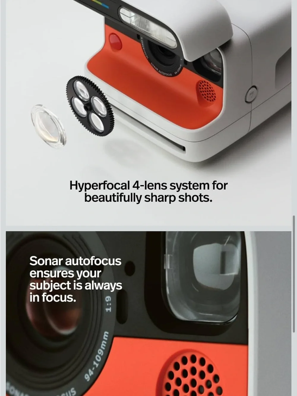 Polaroid Flip Instant Camera in Black - Polaroid + 8 Instant Photos
